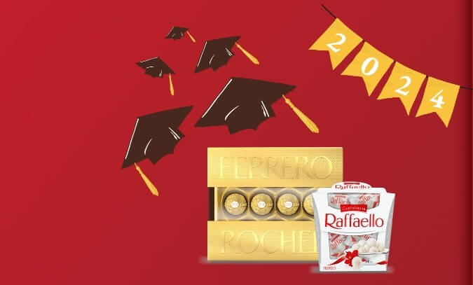 Акция Raffaello и Ferrero Rocher, в торговой сети АШАН «Выпускной для каждого»